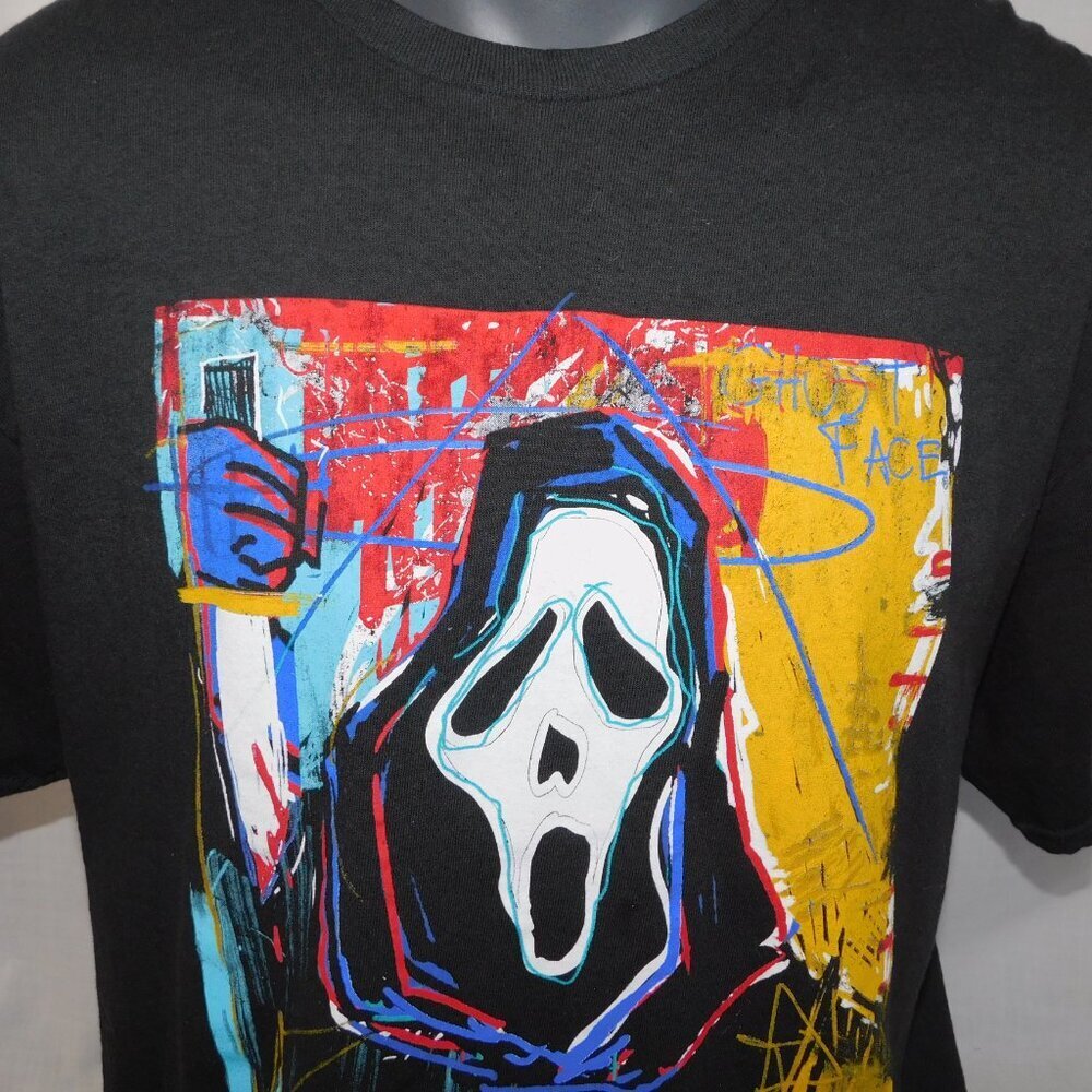 The ICON of Halloween GHOST FACE Black Graffiti Graphic T Shirt Mens XL - Picture 2 of 6